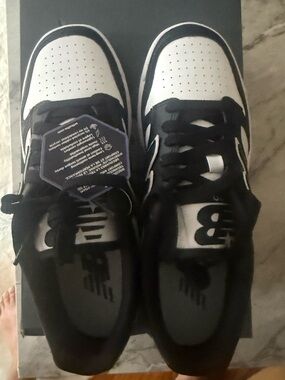 New Balance 480 Men's 5.5 Womens 7 Black & White Orthotic Sneakers
